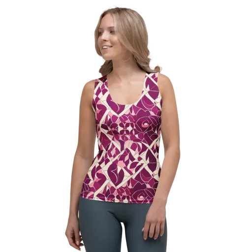 Magenta Mosaic on a Women's Tank Top