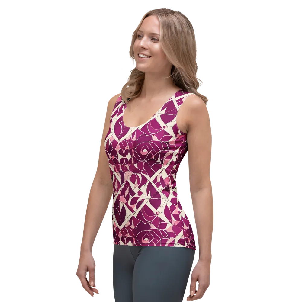 Magenta Mosaic on Women's Tank Top — Left Front