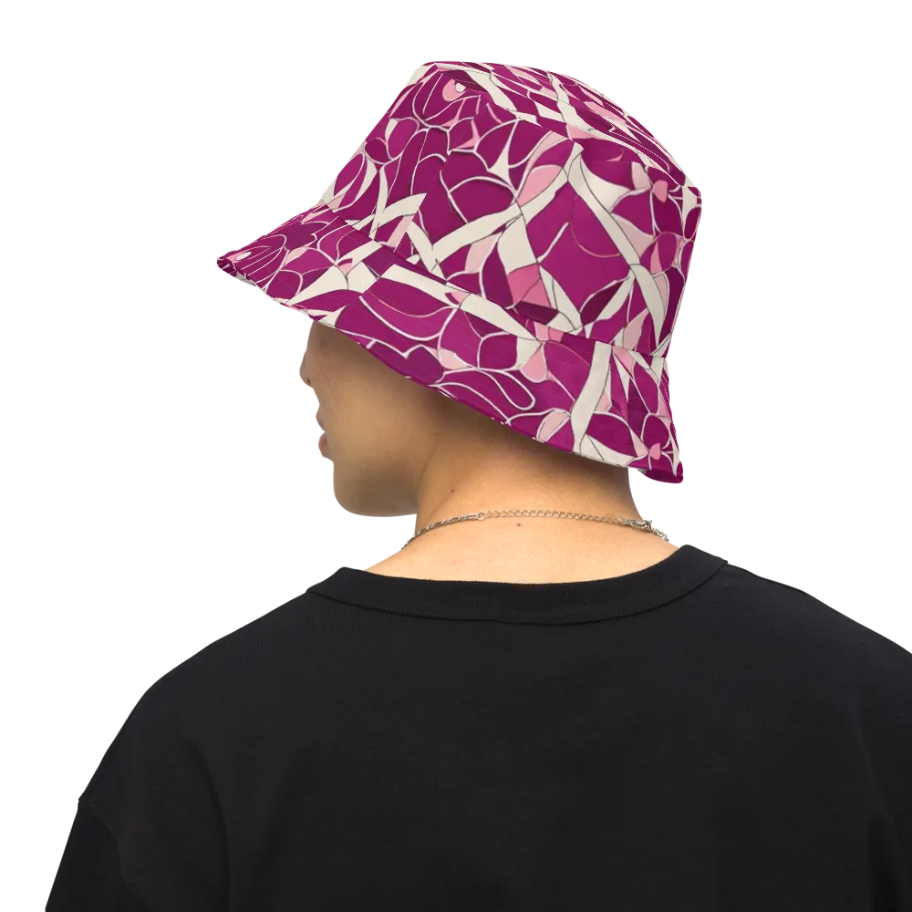 Magenta Mosaic on Reversible Bucket Hat — Back Inside