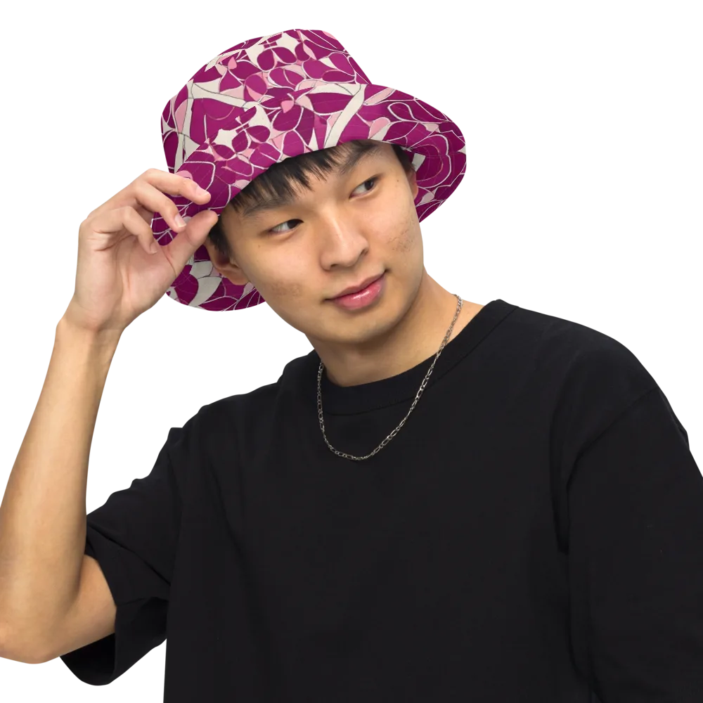 Magenta Mosaic on Reversible Bucket Hat — Front Inside