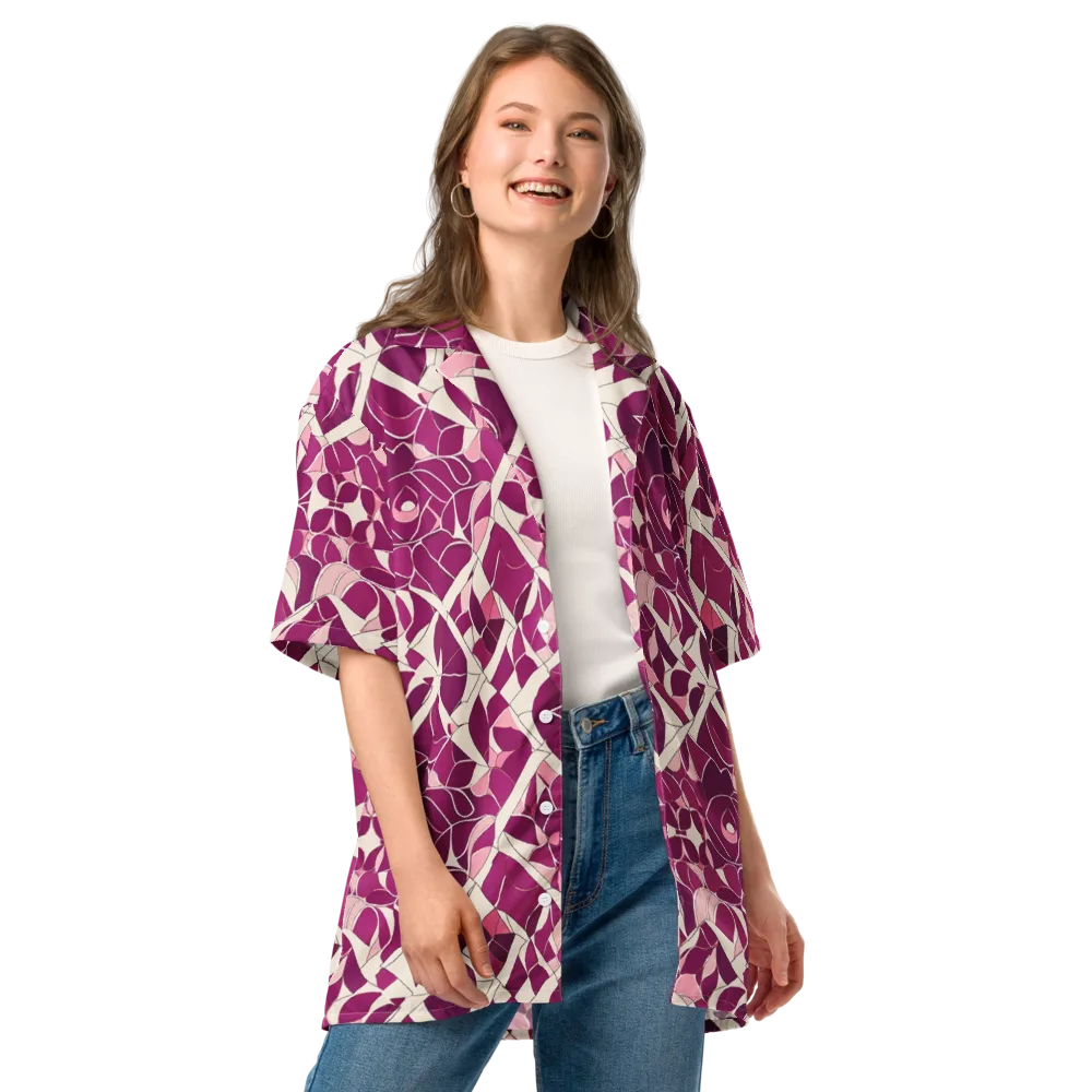 Magenta Mosaic on Button Shirt — Front