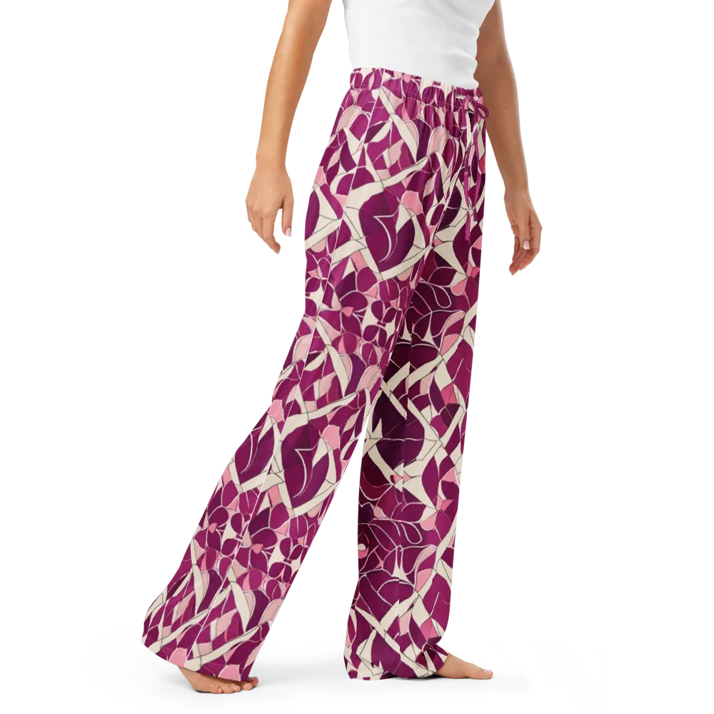 Magenta Mosaic on Women's Pajama Pants — Right Front