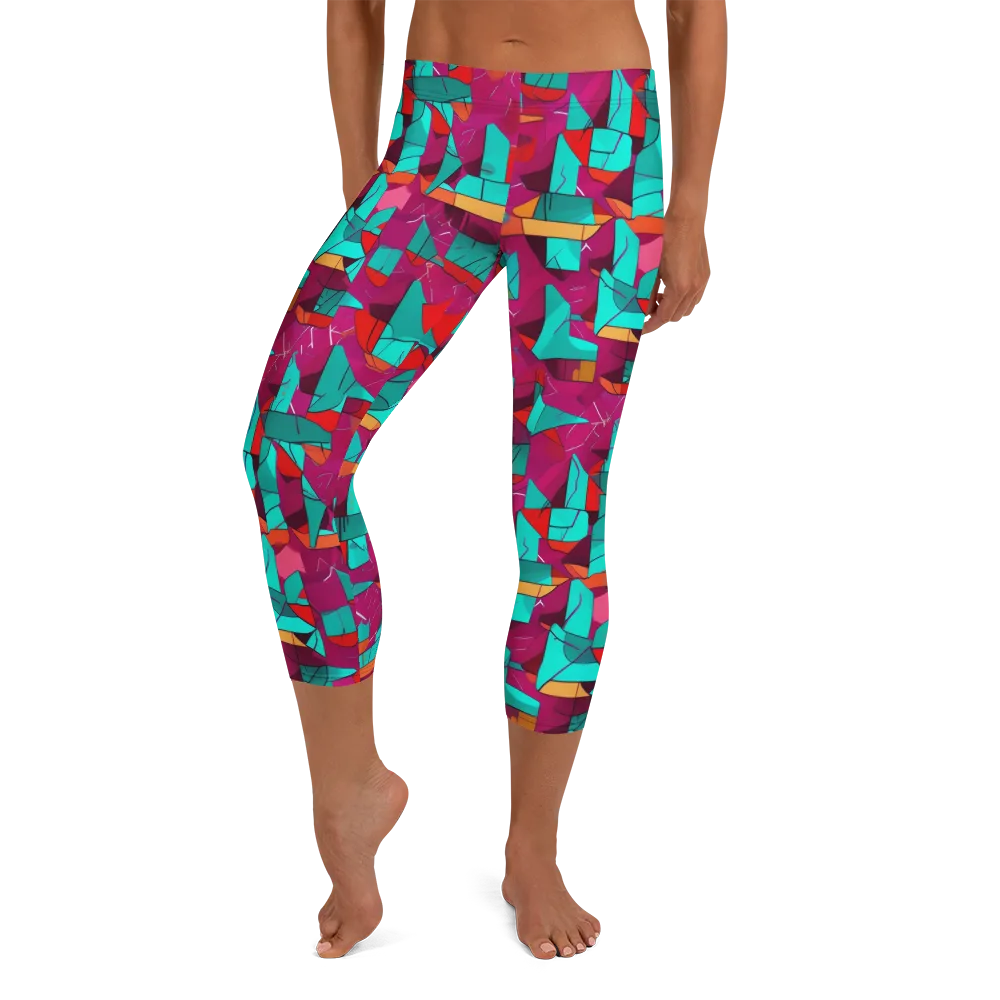 Neon Quilt on Capri Leggings — Front