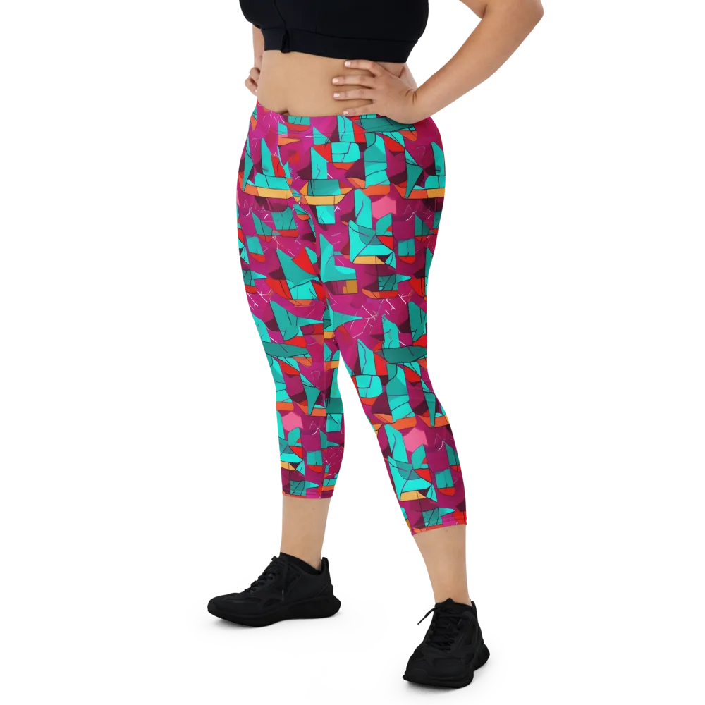 Neon Quilt on Capri Leggings — Front