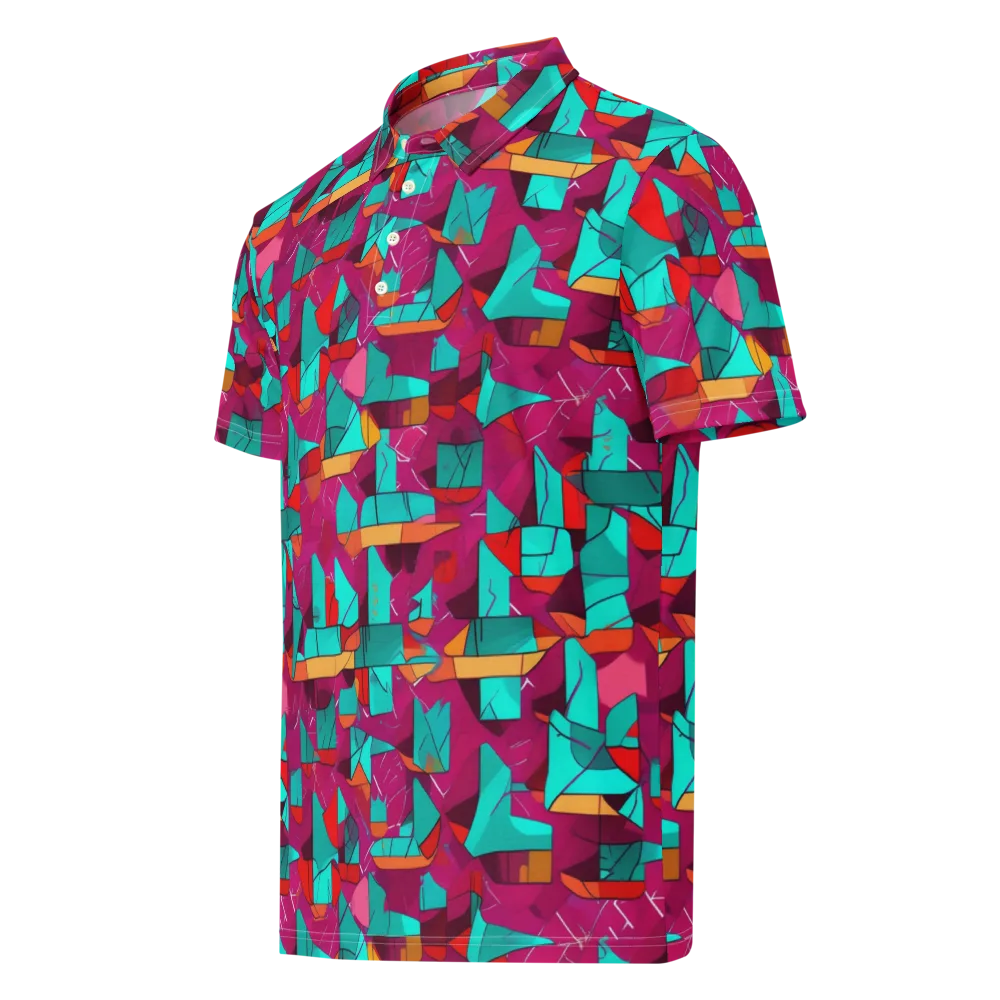 Neon Quilt on Men's Slim Fit Polo Shirt — Left Front