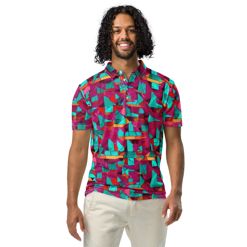 Neon Quilt on Men's Slim Fit Polo Shirt — Front