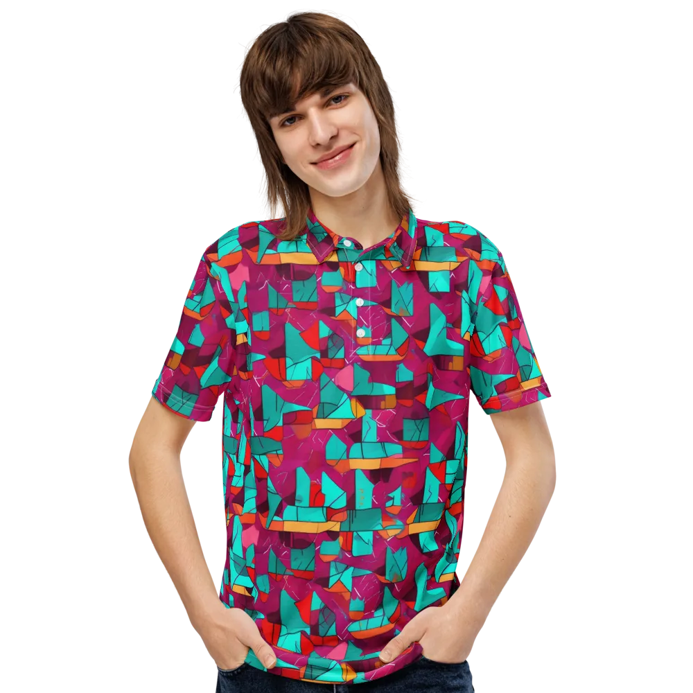 Neon Quilt on Men's Slim Fit Polo Shirt — Front