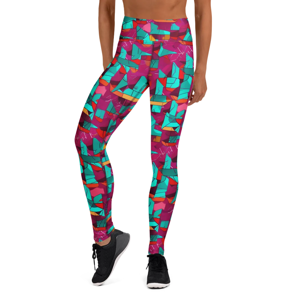 Neon Quilt on Yoga Leggings — Front