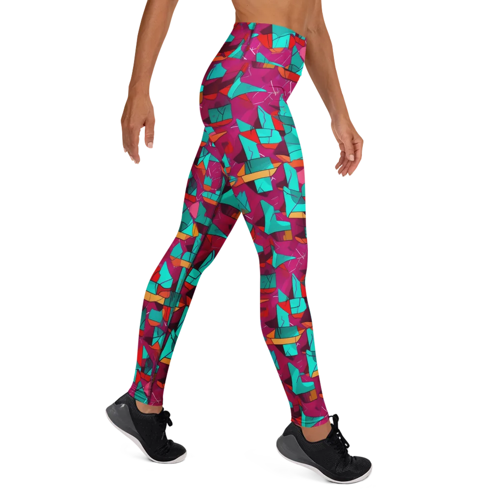 Neon Quilt on Yoga Leggings — Right