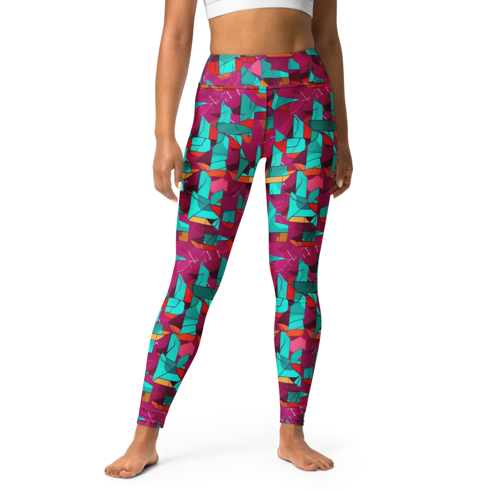 Neon Quilt on Yoga Leggings — Front