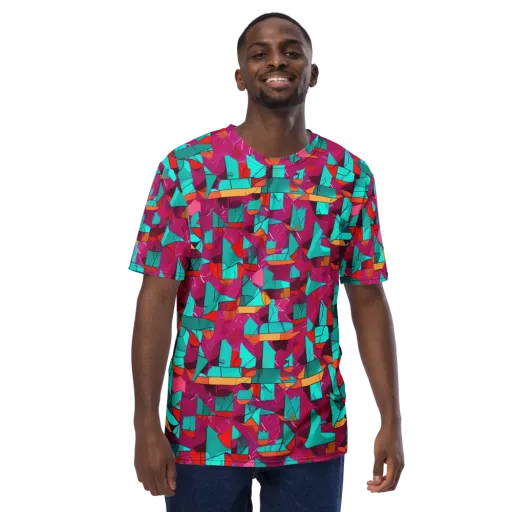 Neon Quilt on a Men's Crew Neck T-Shirt