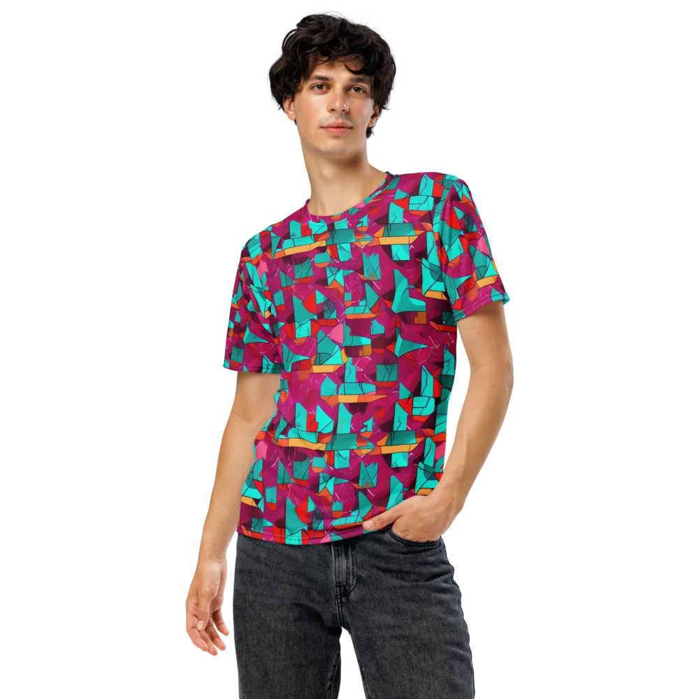 Neon Quilt on Men's Crew Neck T-Shirt — Front