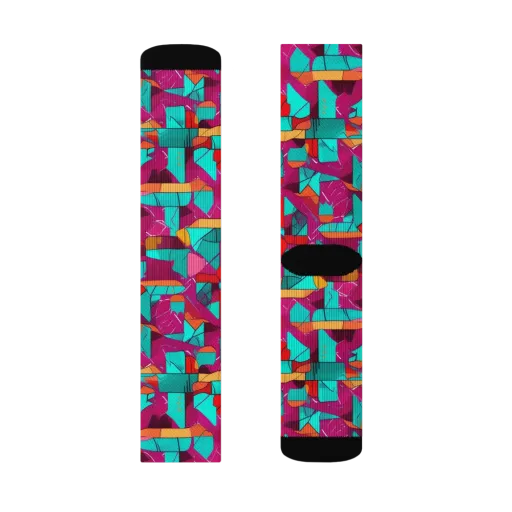 Neon Quilt on a Socks