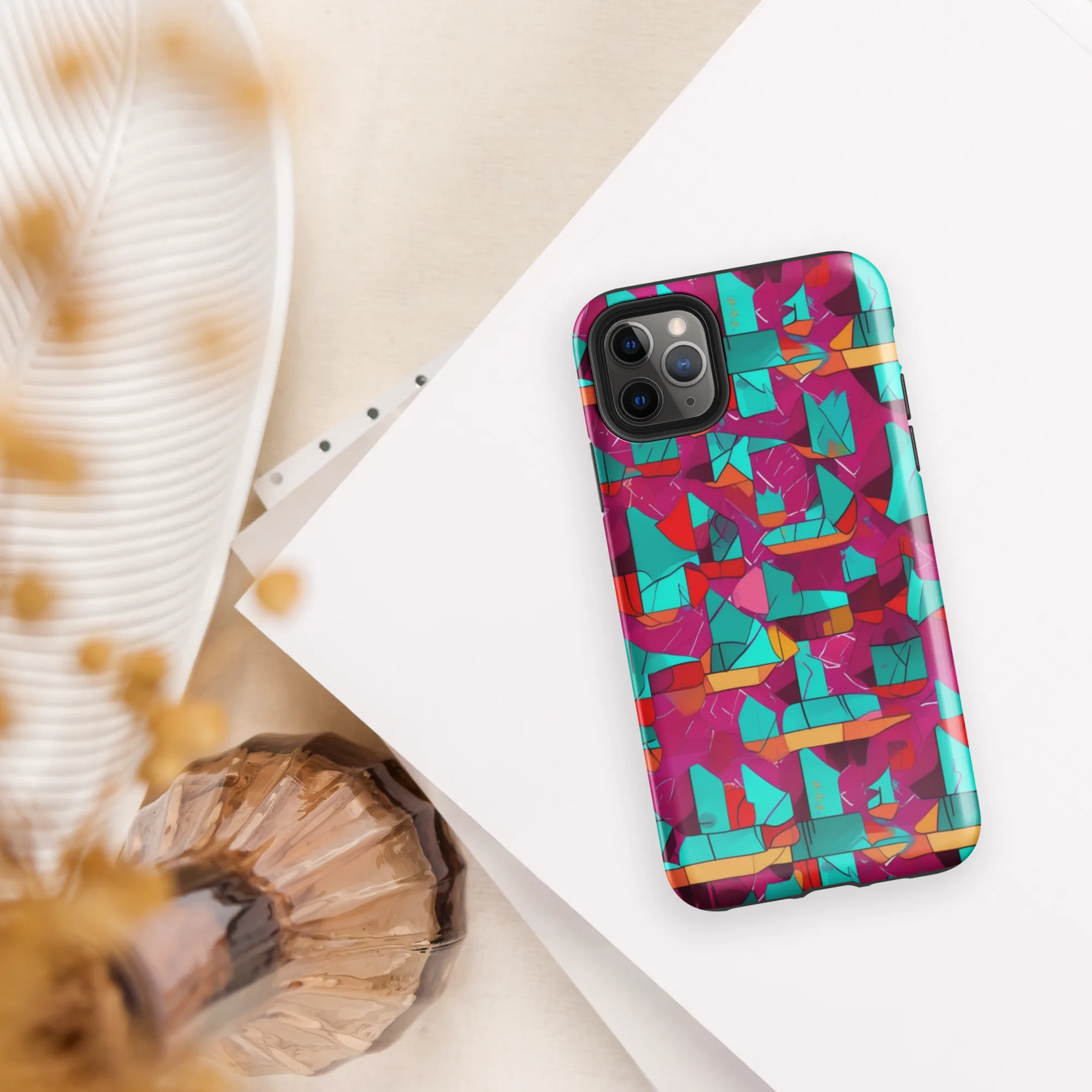 Neon Quilt on Tough Case for iPhone® — Front