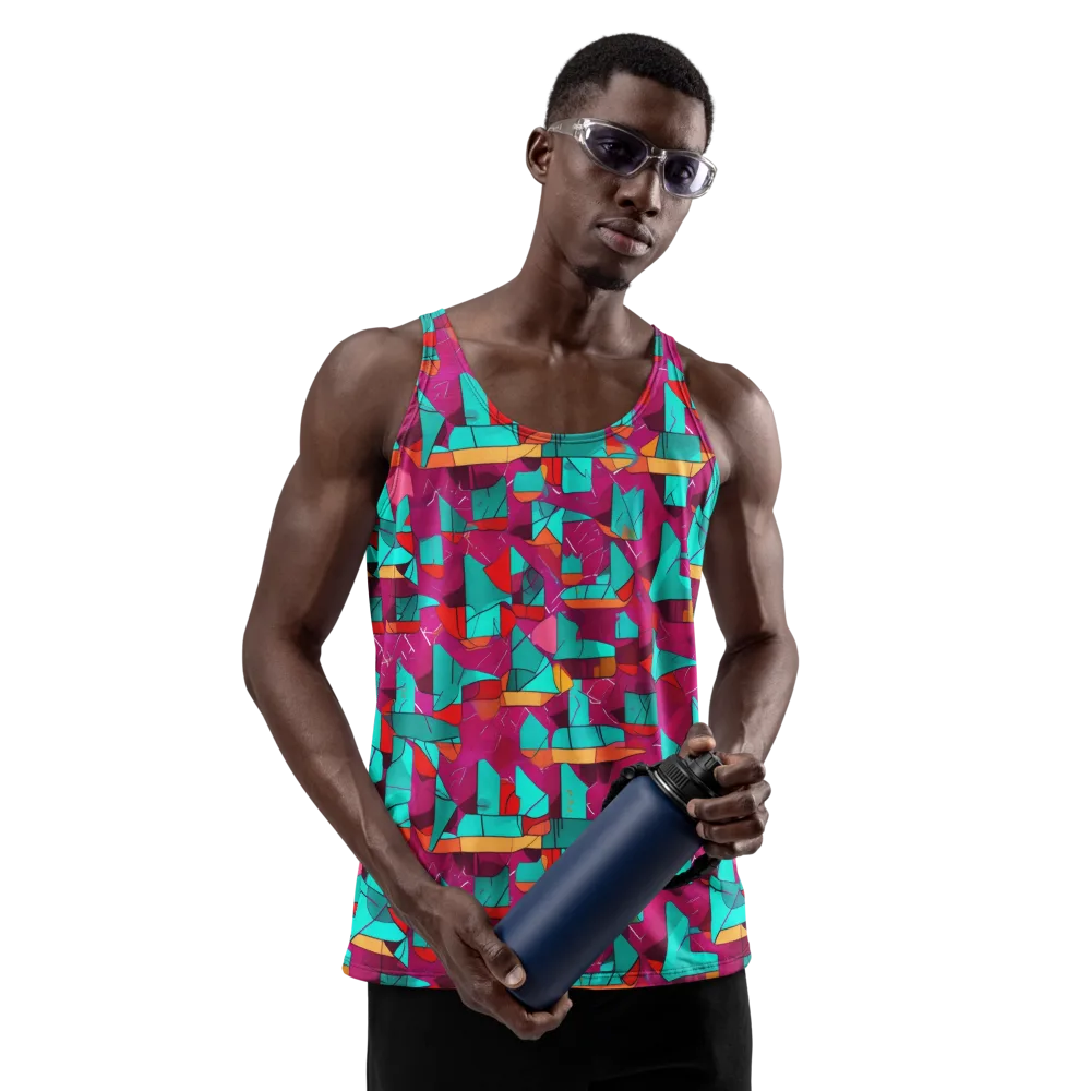 Neon Quilt on Men's Tank Top — Front