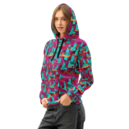 Neon Quilt on a Cotton Hoodie