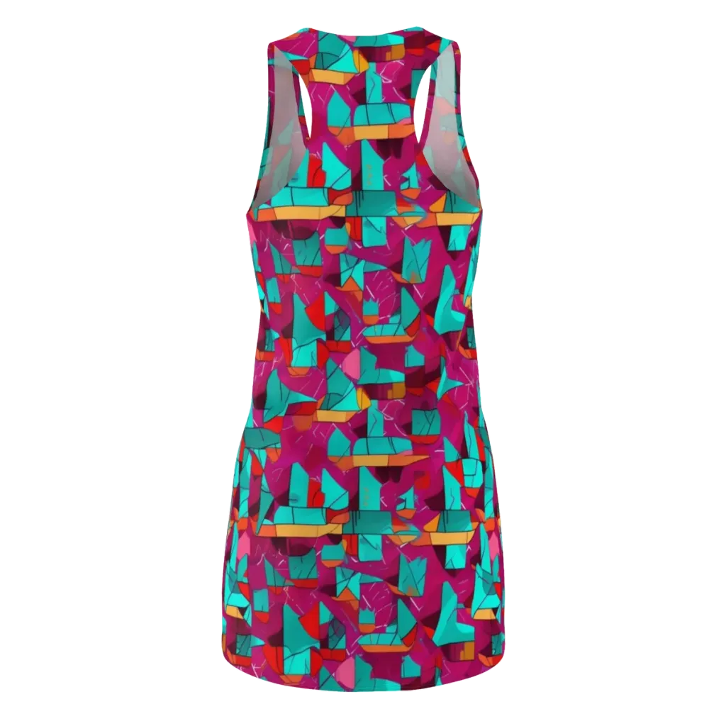 Neon Quilt on Racerback Dress — Back