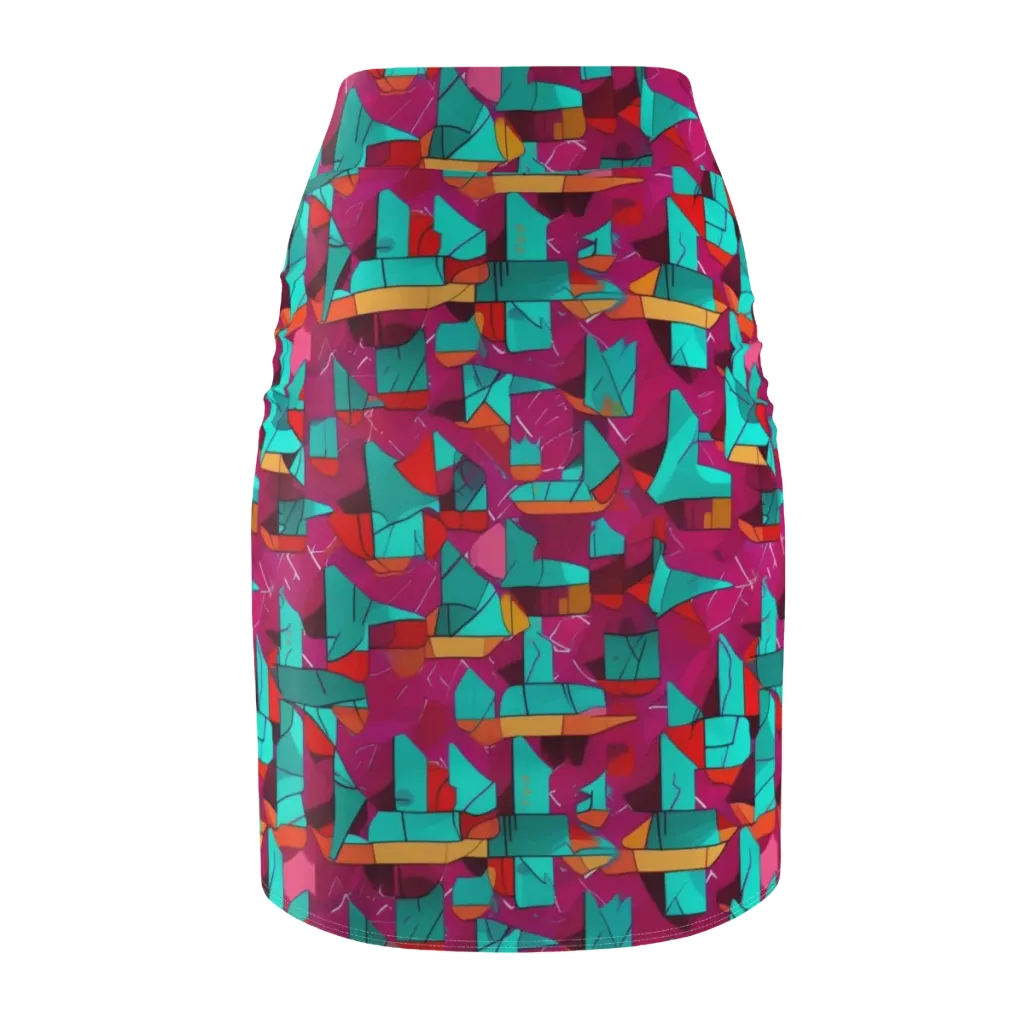 Neon Quilt on Pencil Skirt — Back