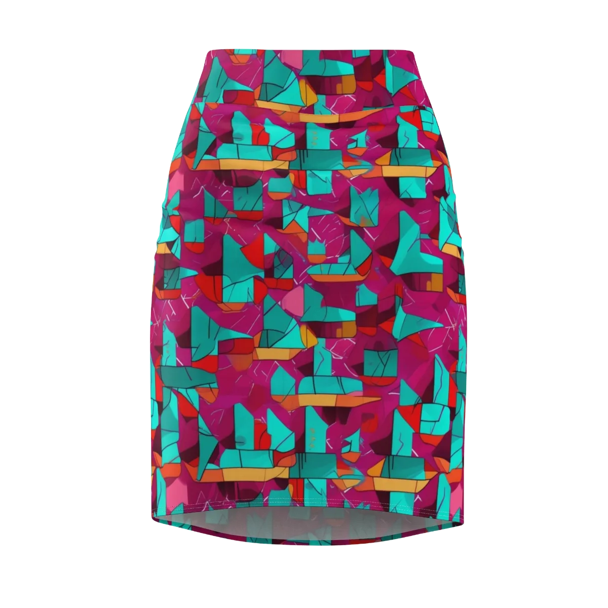 Neon Quilt on Pencil Skirt — Front