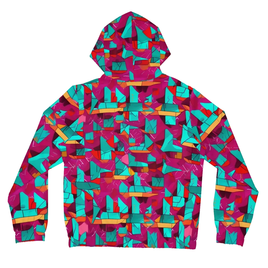 Neon Quilt on Women's Full-Zip Hoodie — Back