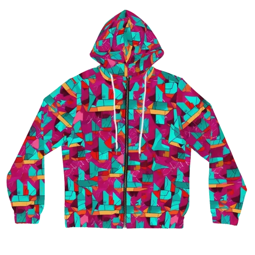 Neon Quilt on a Women's Full-Zip Hoodie