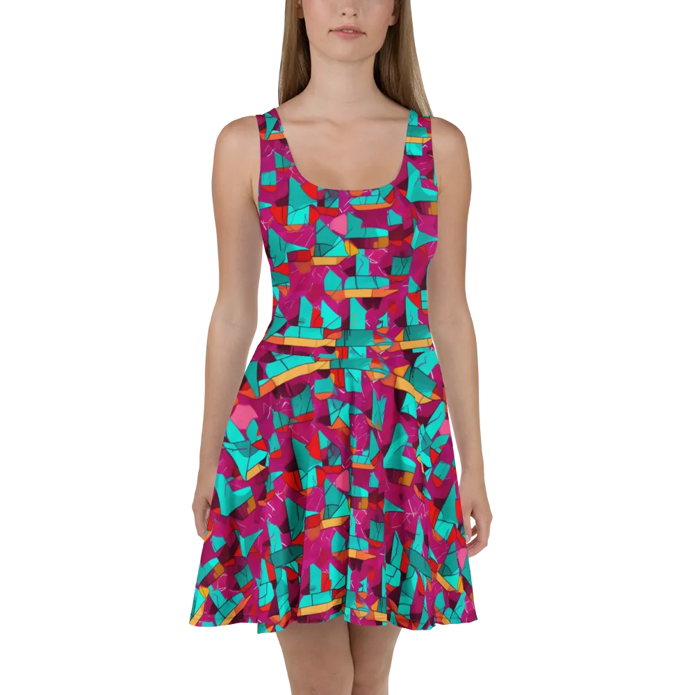 Neon Quilt on Skater Dress — Front