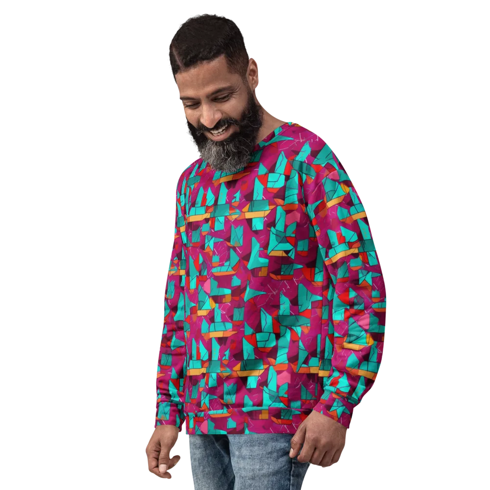 Neon Quilt on Sweatshirt — Left Front