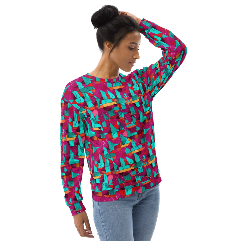 Neon Quilt on Sweatshirt — Right Front