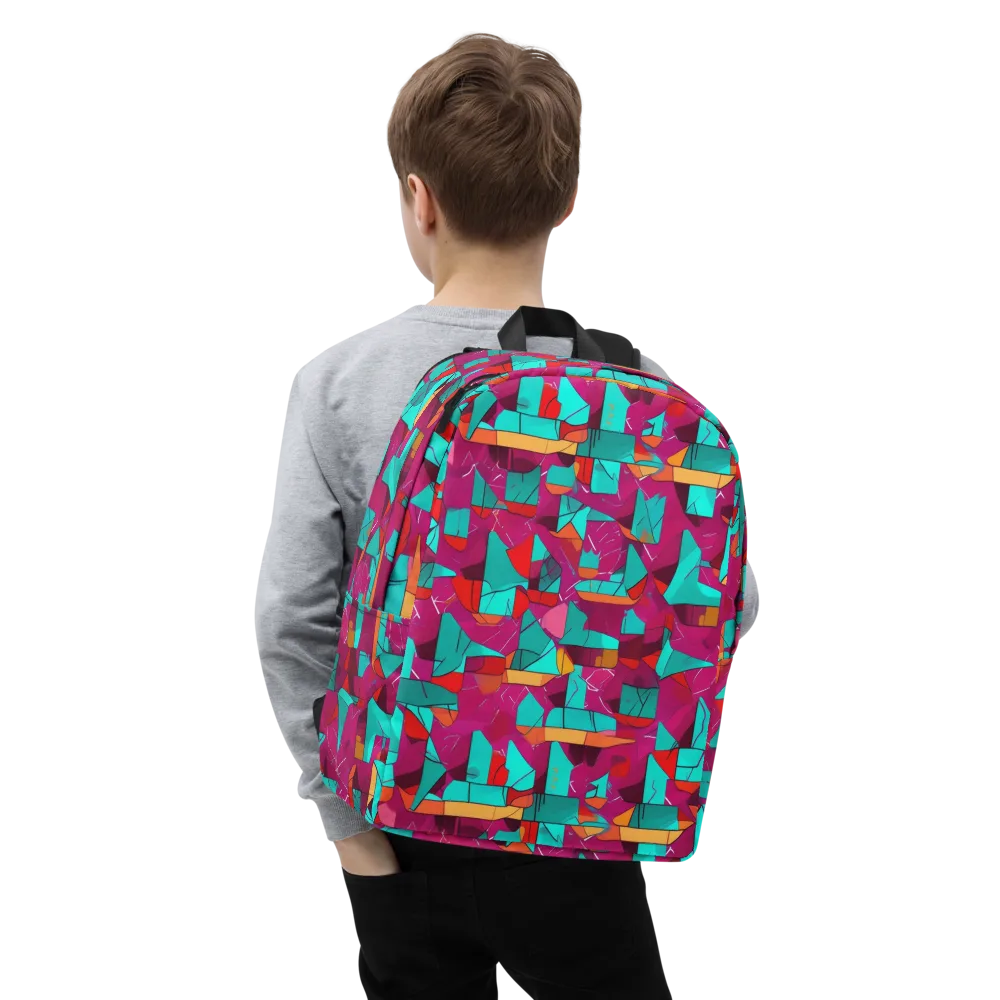 Neon Quilt on Minimalist Backpack — Zoomed-in