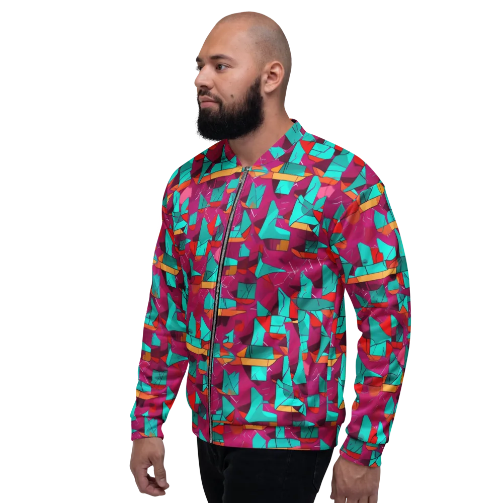 Neon Quilt on Bomber Jacket — Left