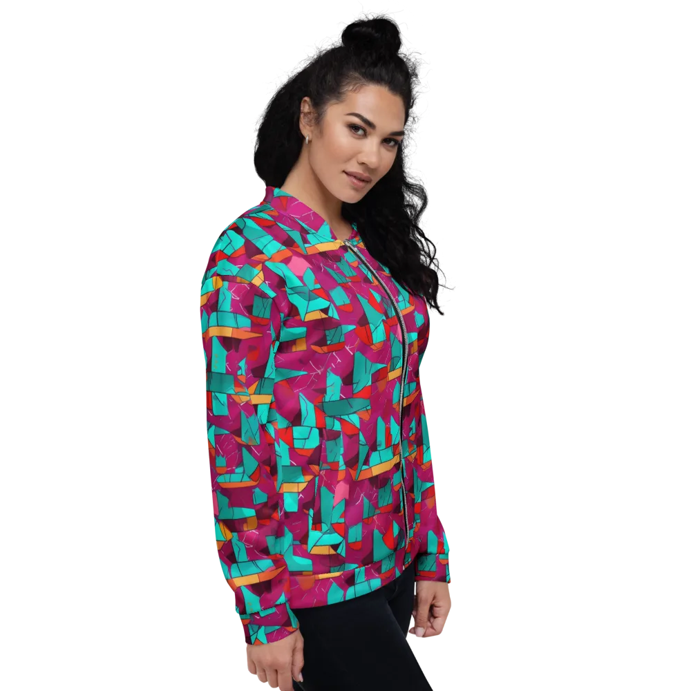 Neon Quilt on Bomber Jacket — Right