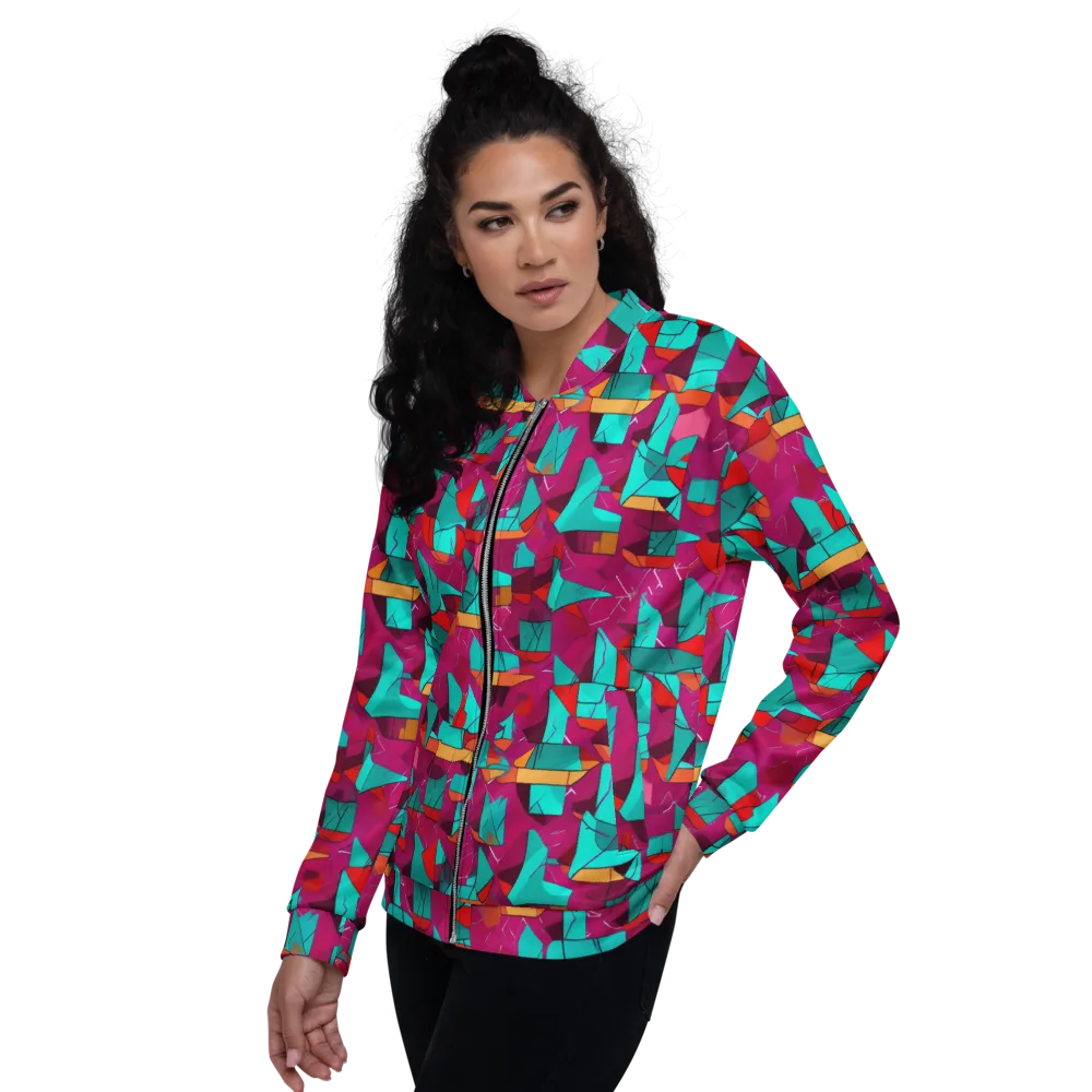 Neon Quilt on Bomber Jacket — Left
