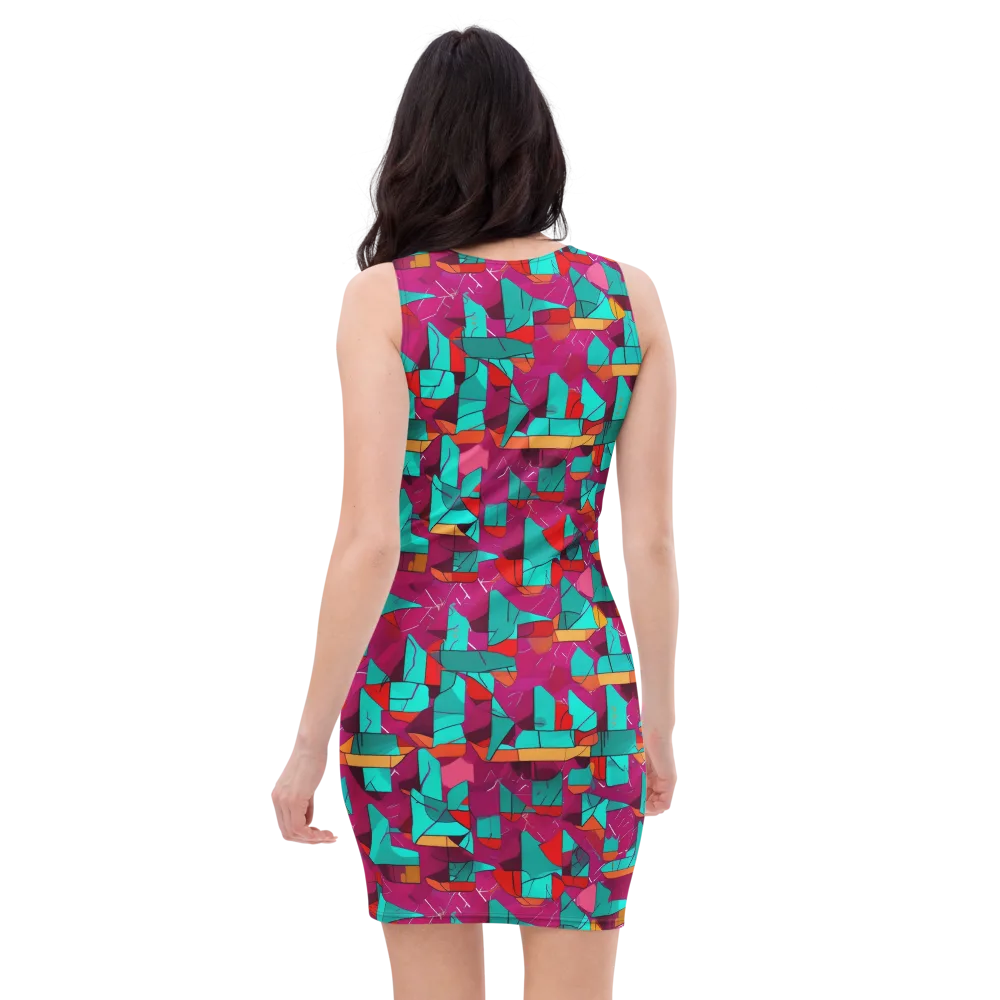 Neon Quilt on Bodycon Dress — Back