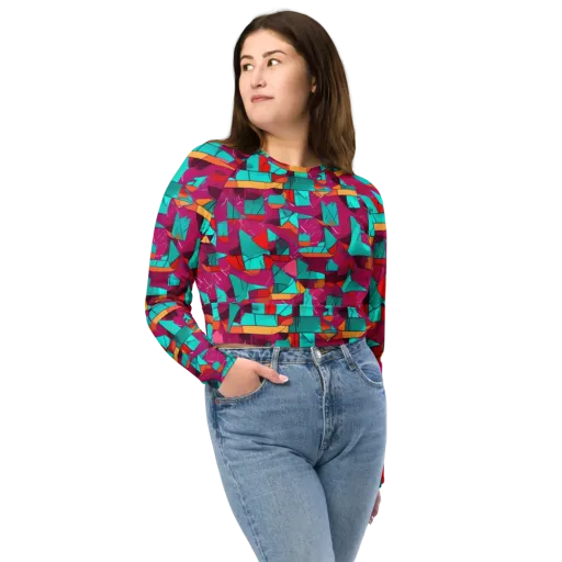 Neon Quilt on a Long Sleeve Crop Top