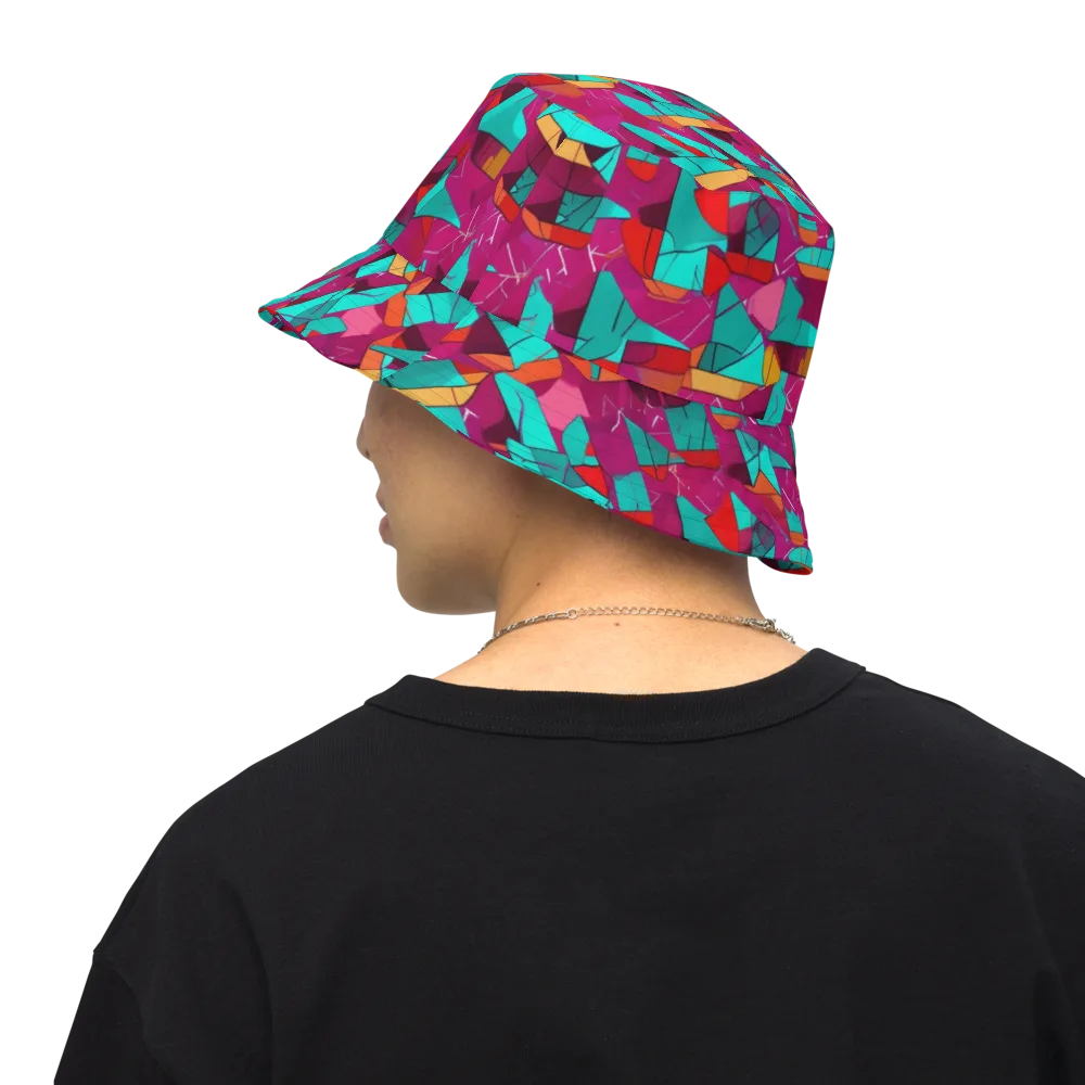 Neon Quilt on Reversible Bucket Hat — Back Inside