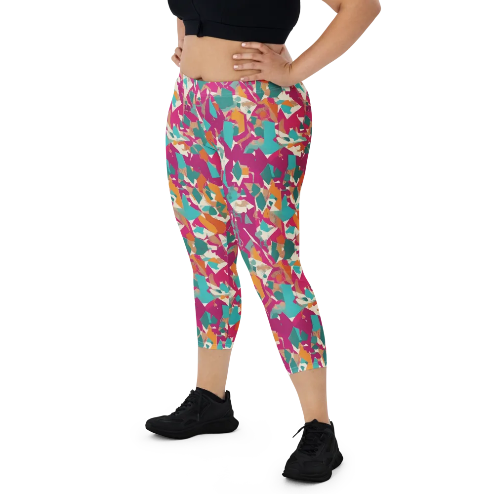 Carnival Static on Capri Leggings — Front