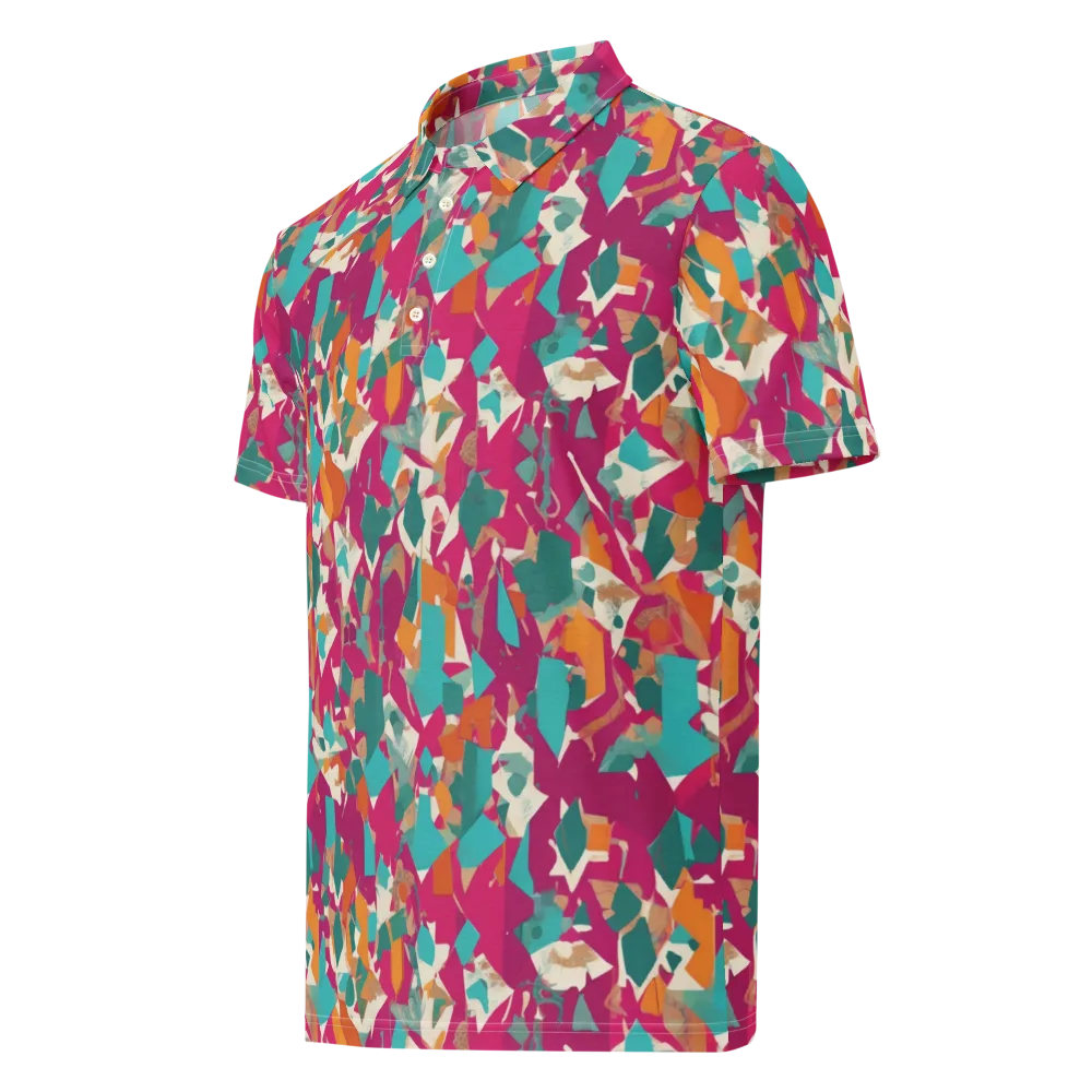 Carnival Static on Men's Slim Fit Polo Shirt — Left Front