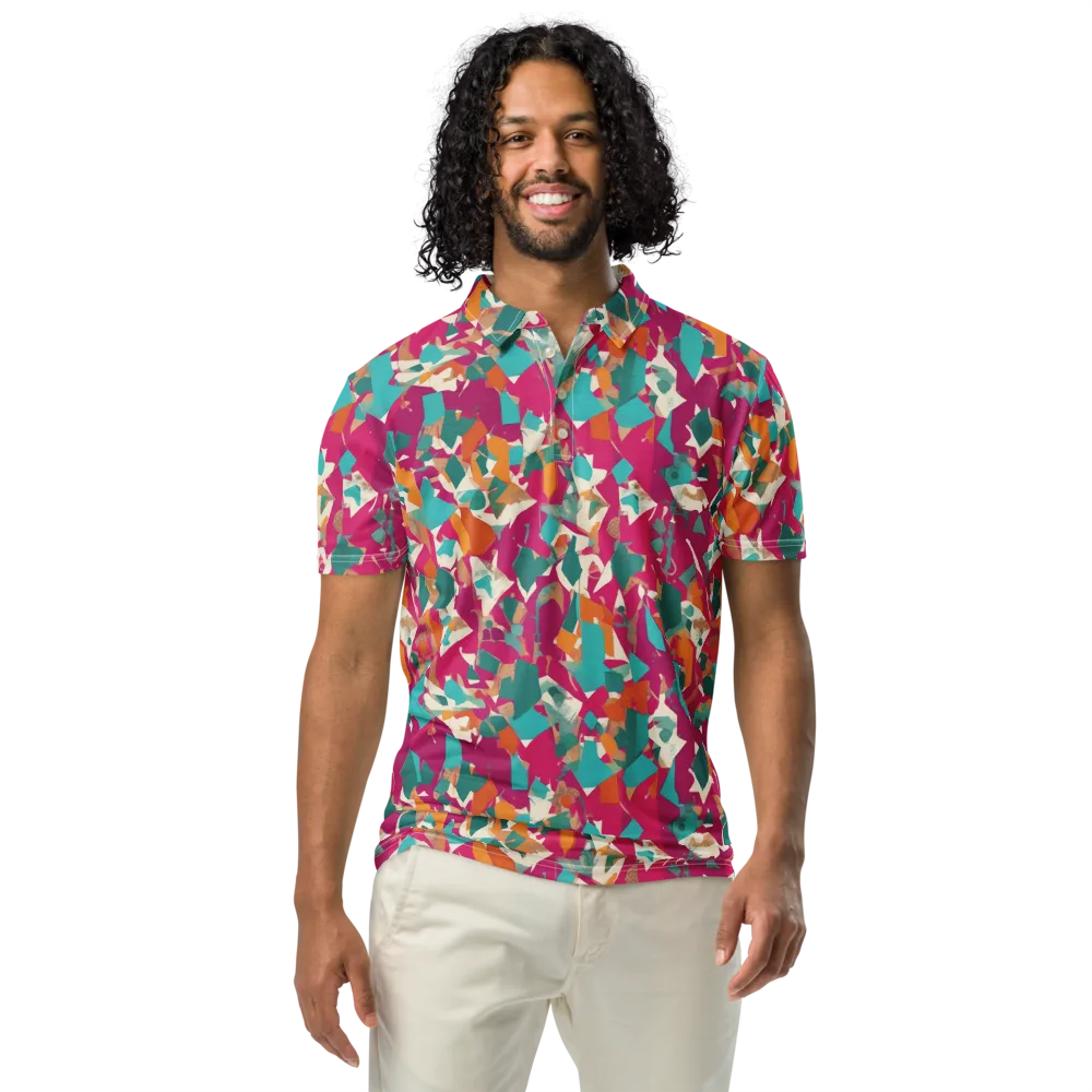 Carnival Static on Men's Slim Fit Polo Shirt — Front