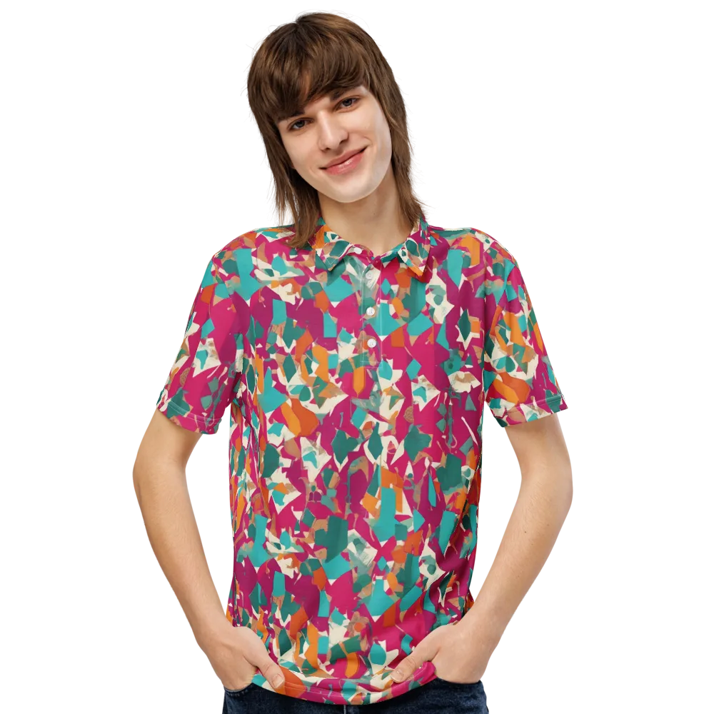 Carnival Static on Men's Slim Fit Polo Shirt — Front