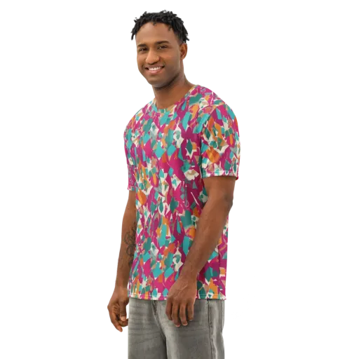 Carnival Static on a Men's Cotton Crew Neck T-Shirt