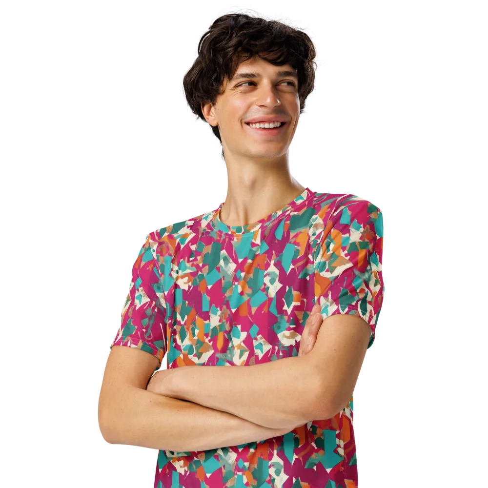 Carnival Static on Men's Crew Neck T-Shirt — Left Front