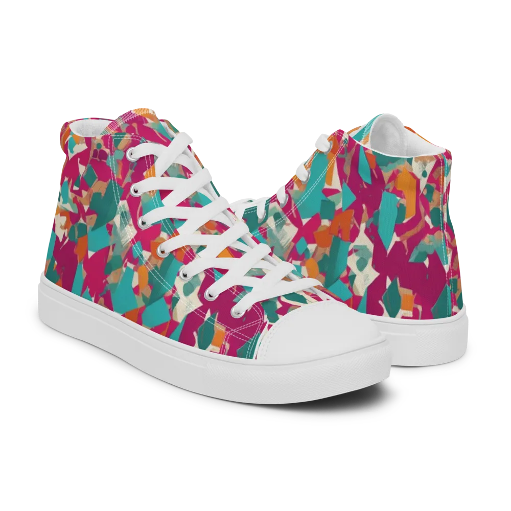 Carnival Static on Men's High Top Canvas Shoes — Right