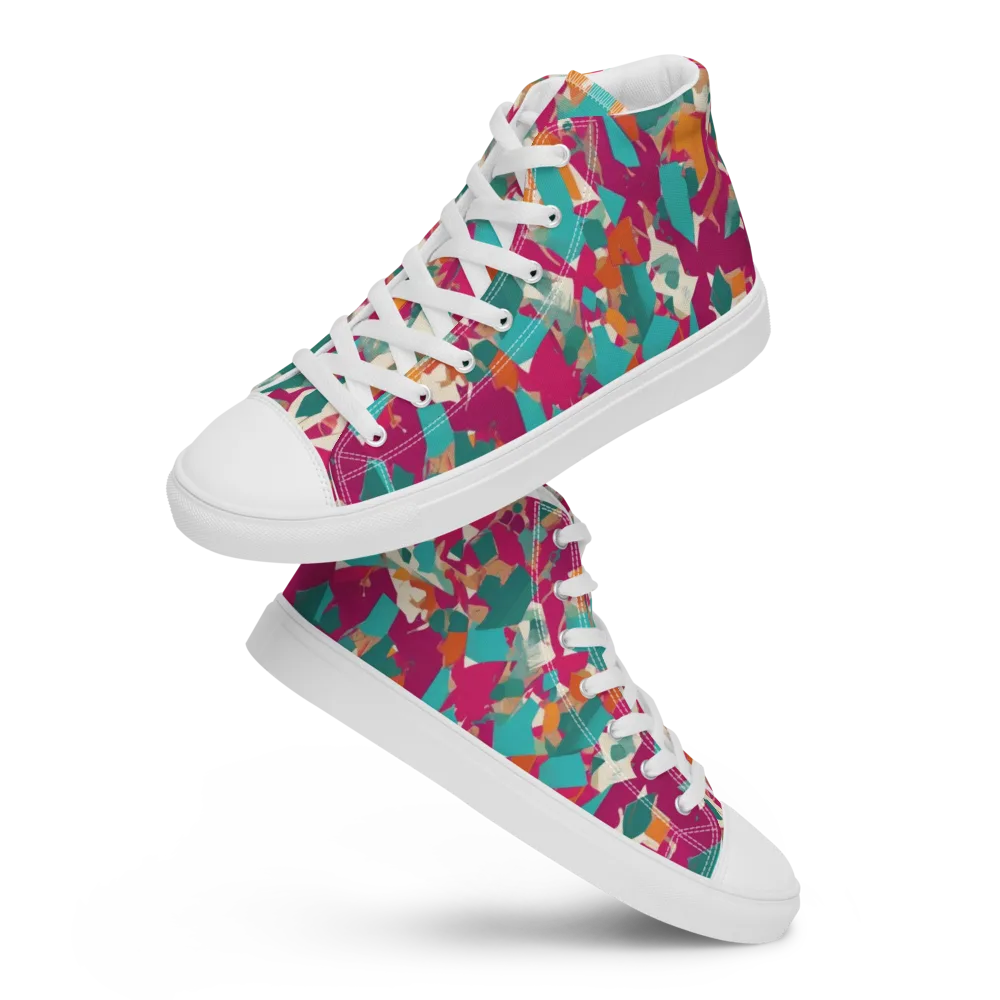 Carnival Static on Men's High Top Canvas Shoes — Front