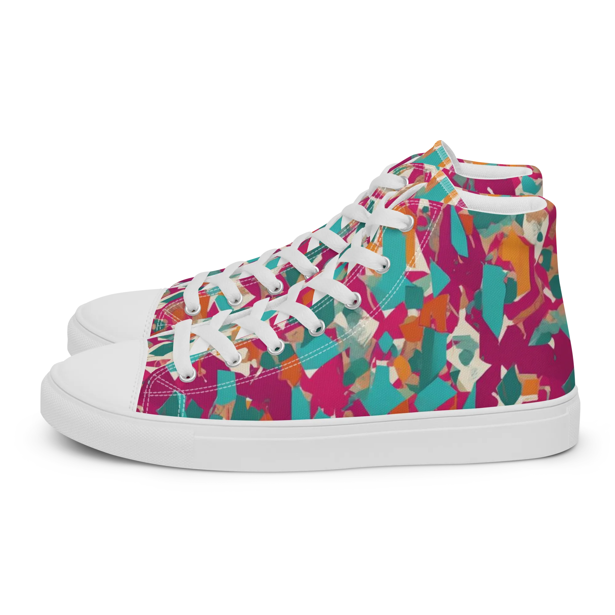 Carnival Static on Women's High Top Canvas Shoes — Left