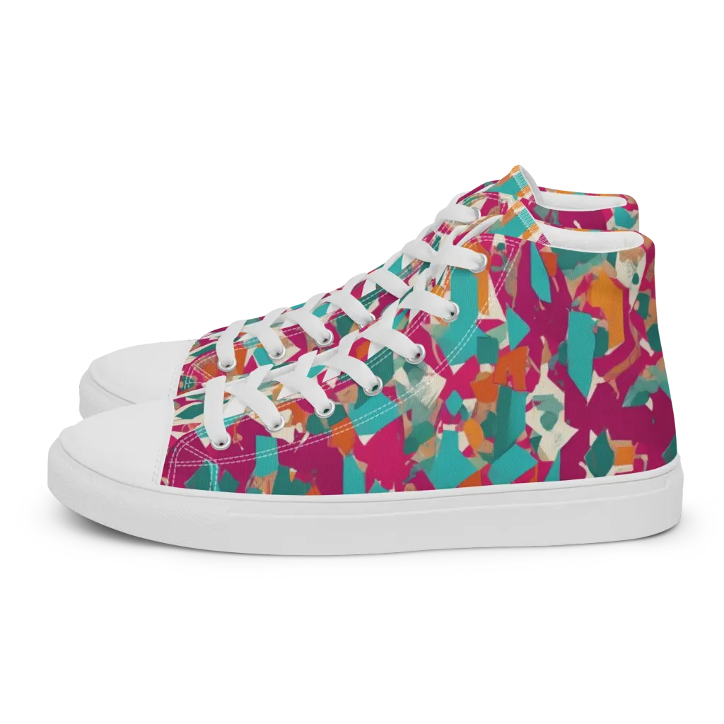 Carnival Static on Women's High Top Canvas Shoes — Left