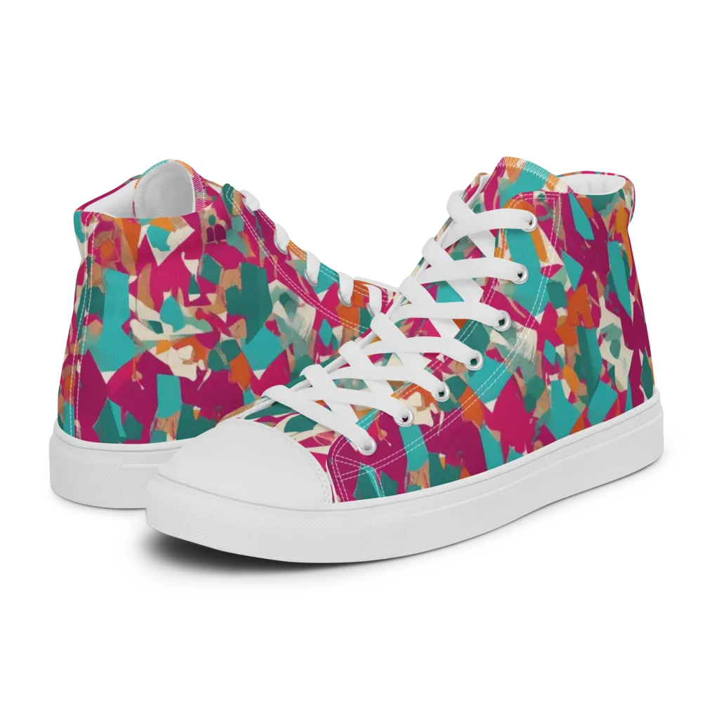 Carnival Static on Women's High Top Canvas Shoes — Left