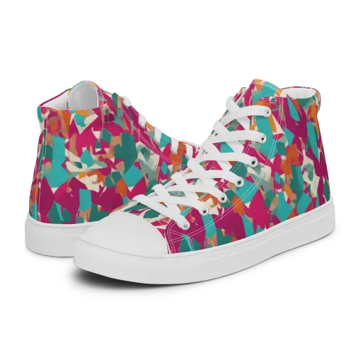 Carnival Static on a Women's High Top Canvas Shoes