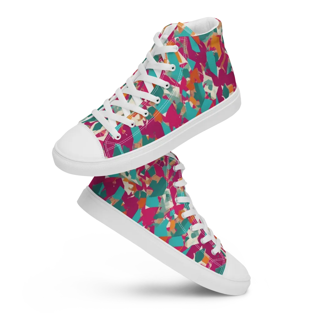 Carnival Static on Women's High Top Canvas Shoes — Front