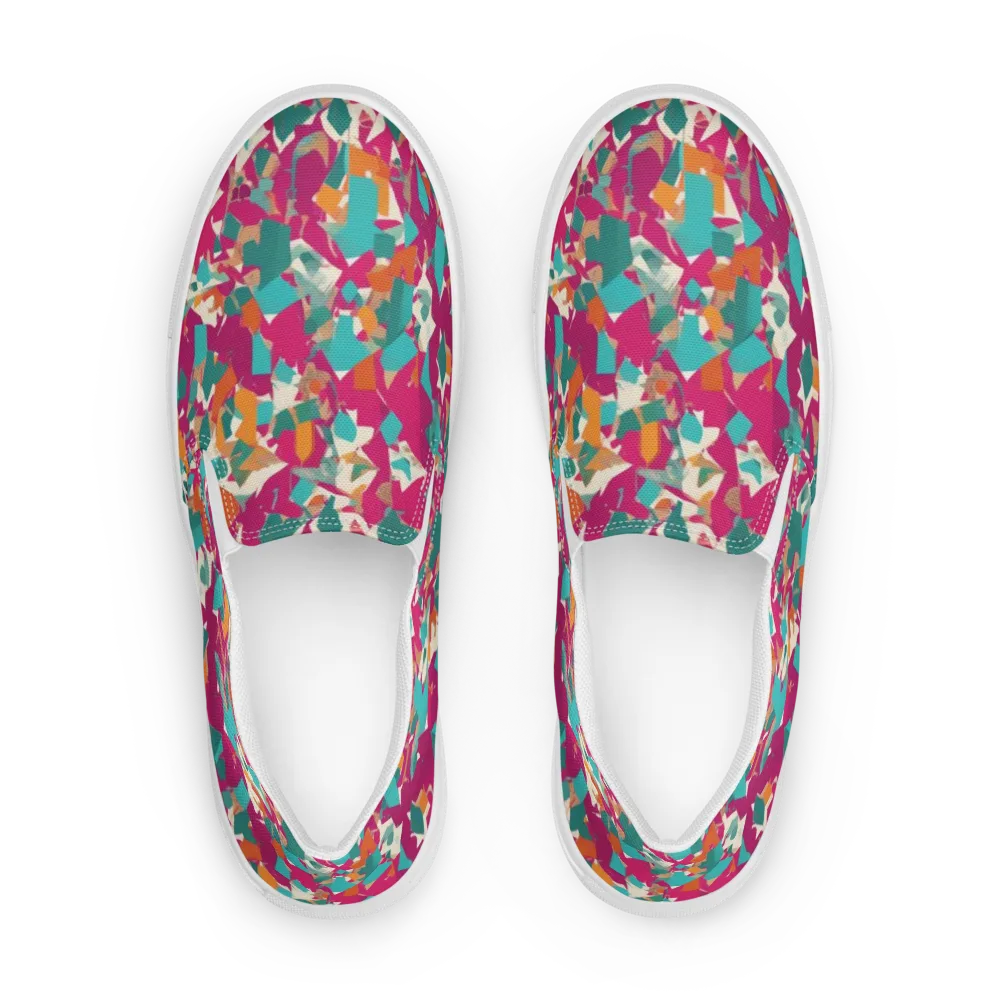 Carnival Static on Men's Slip-On Canvas Shoes — Front