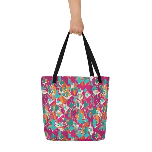 Carnival Static on a Large Tote Bag W/ Pocket